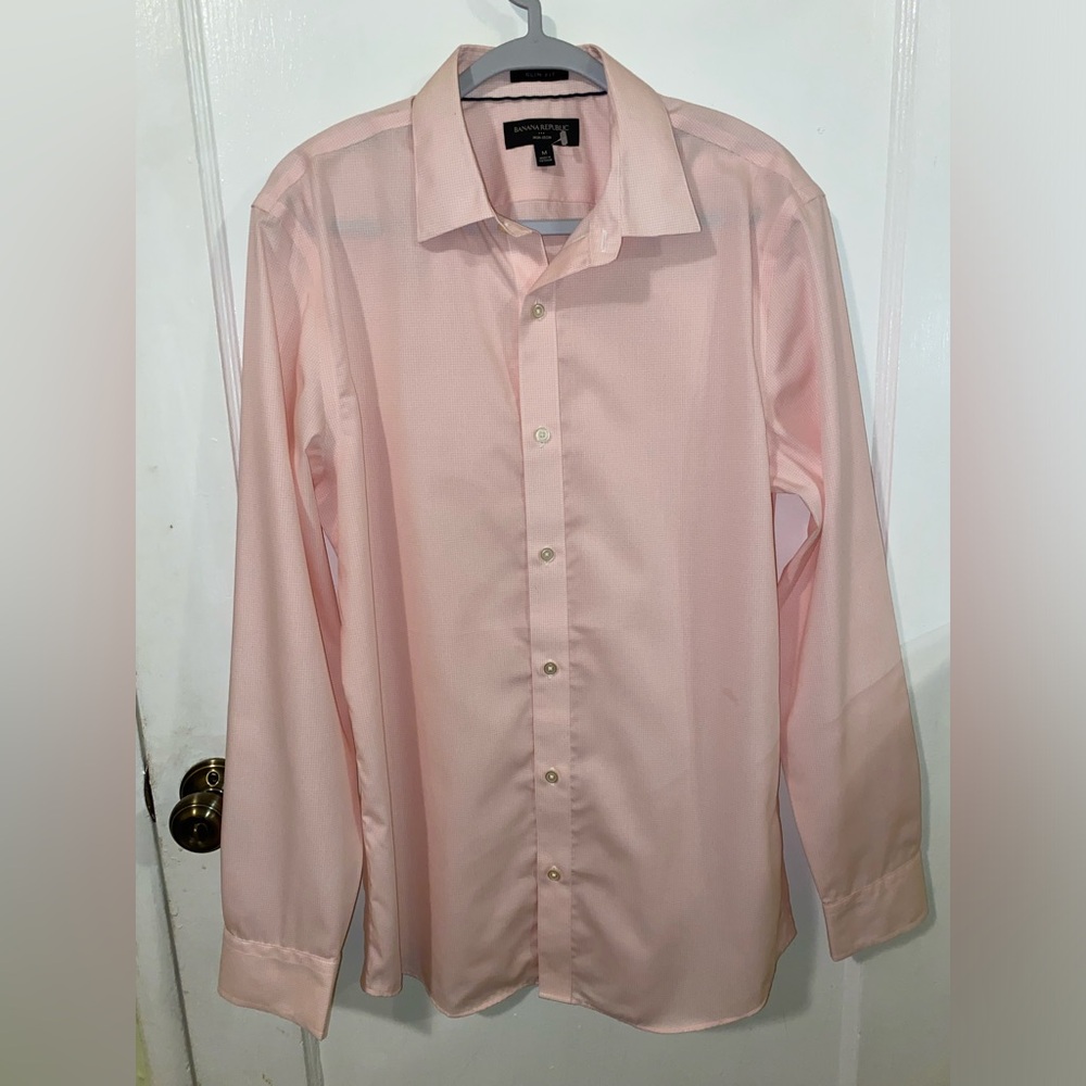 Banana Republic Men's Long-Sleeve Dress Shirt - Pale Pink